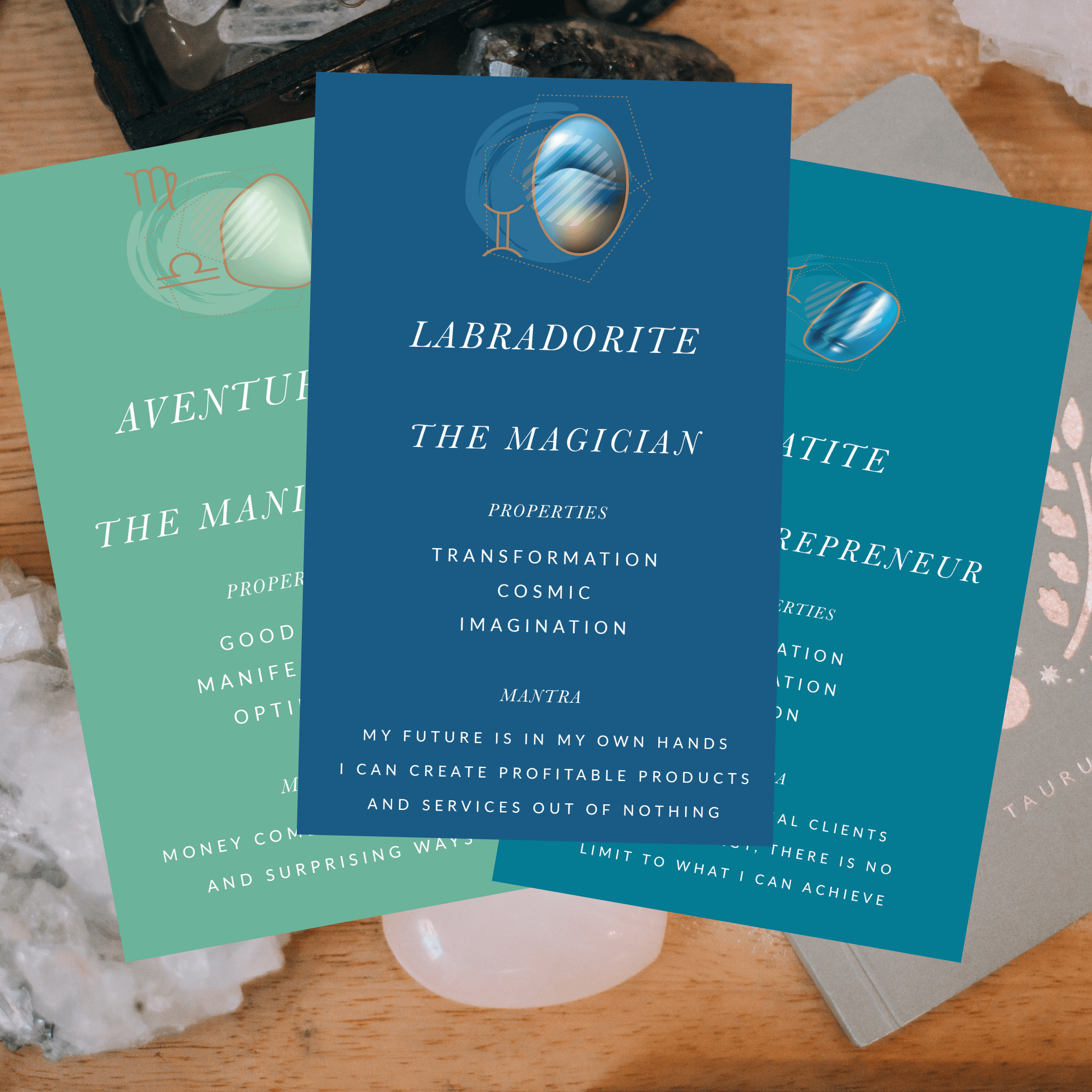 crystal career affirmation cards
