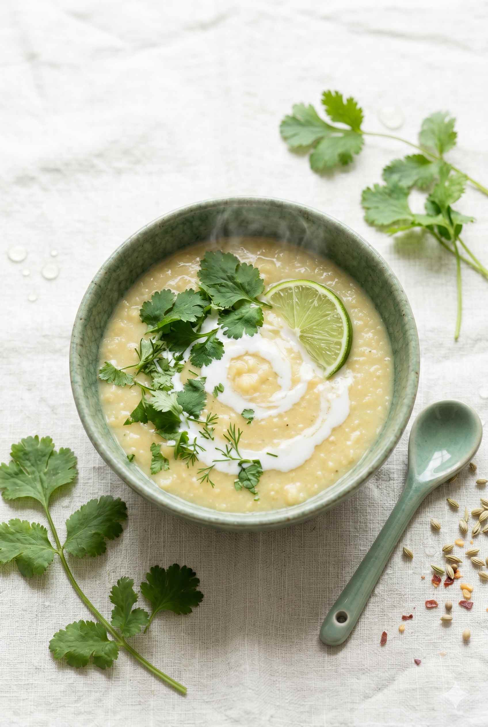 Cooling coconut dal, a mild Pitta-balancing lentil recipe
