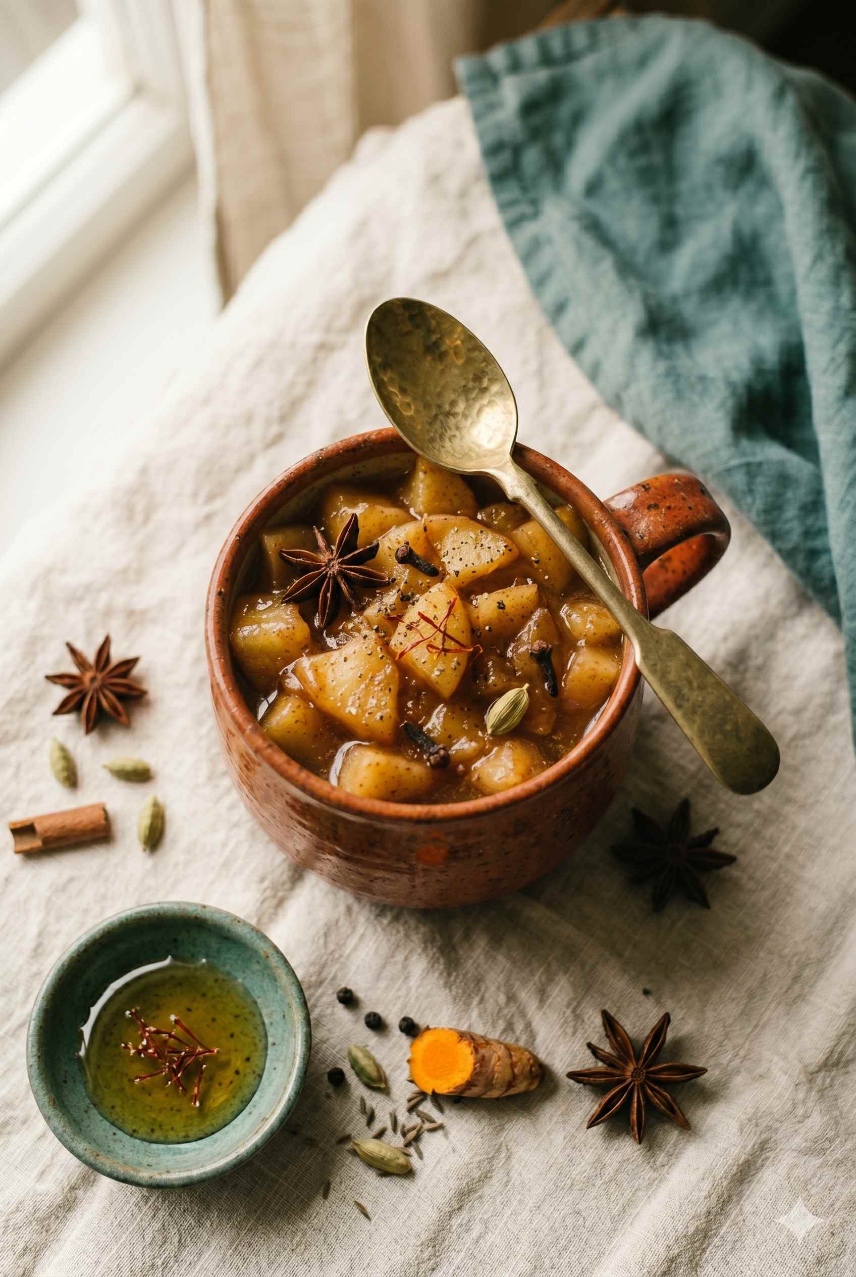 Cozy spiced stewed apples, a warming Vata breakfast