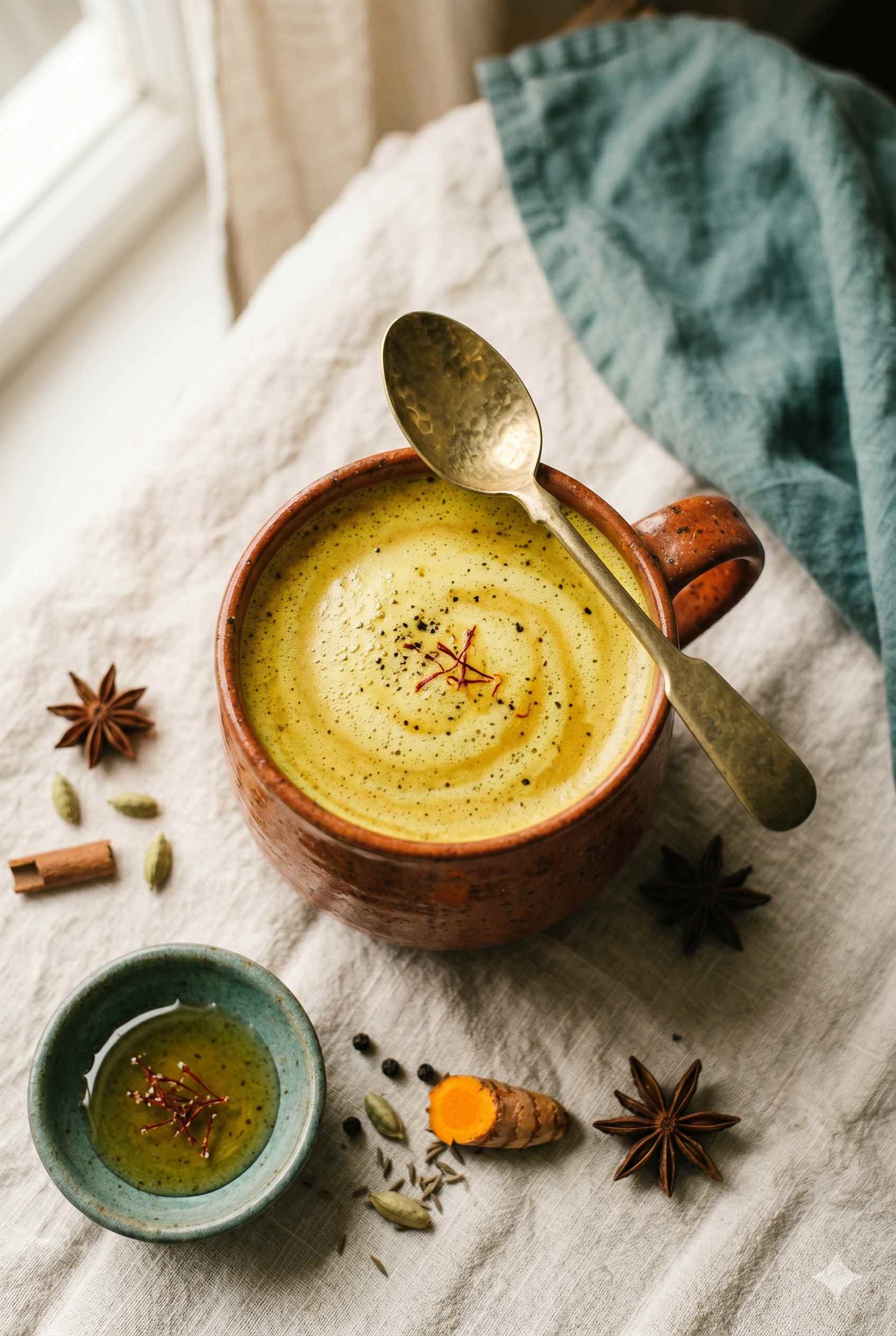 Grounding golden milk, a calming Vata recipe