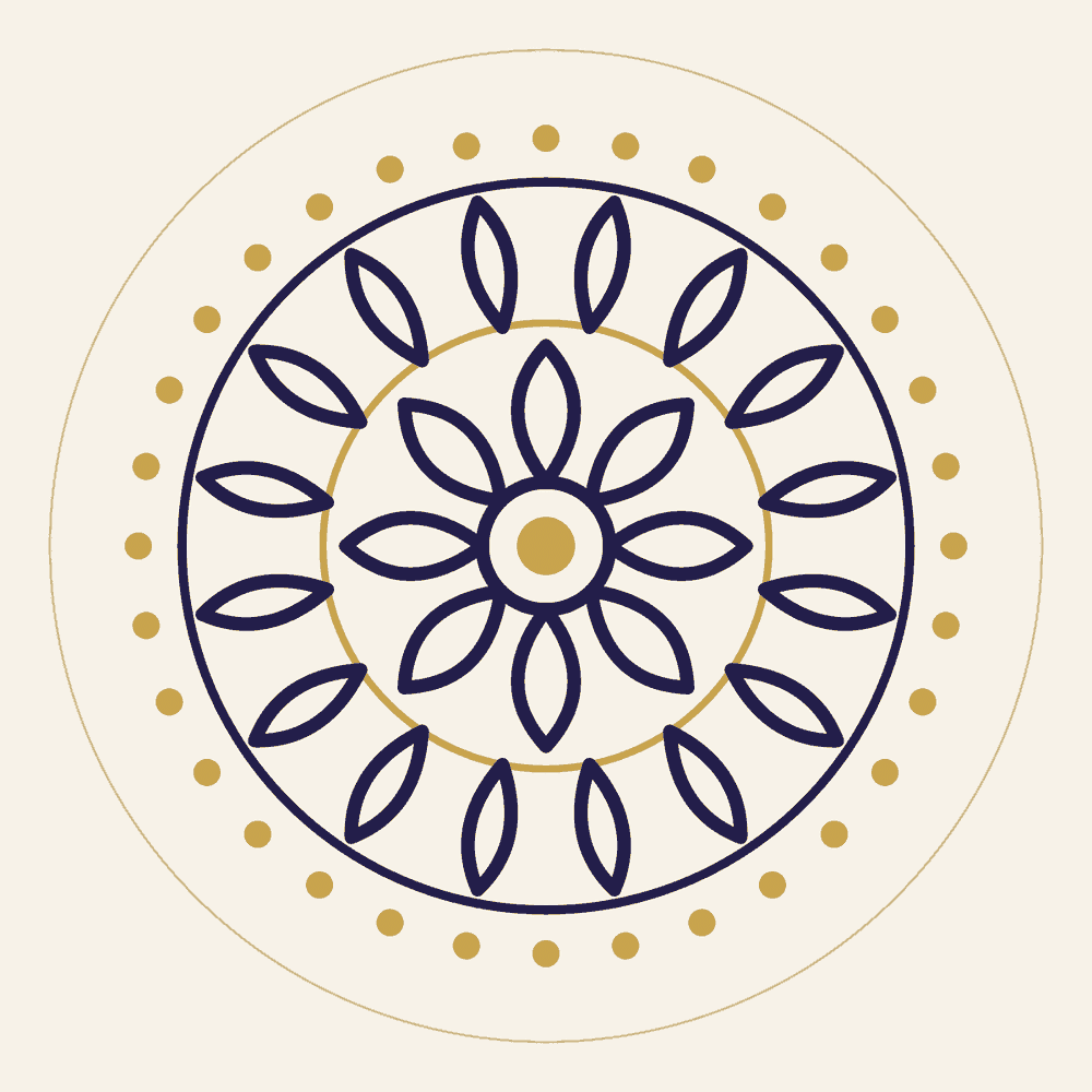 Mandala sacred geometry symbol with concentric geometric patterns